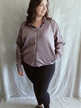 adidas Legacy Purple Lilac Full Zip Running Athletic Track Jacket | Size Plus 3X